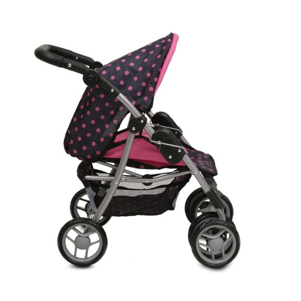 Moni Toys Pinky dots játék babakocsi pöttyös