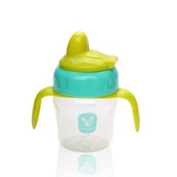 CUP 150ml csőrös itatópohár TÜRKIZKÉK/SÁRGA