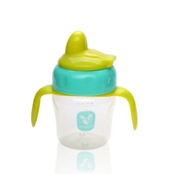 CUP 150ml csőrös itatópohár TÜRKIZKÉK/SÁRGA