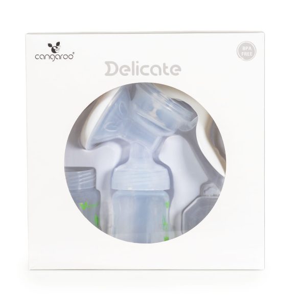 Cangaroo Delicate mauális mellszívó 2 cumisüveggel fehér