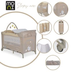 MONI Sleepy összecsukható luxus babaágy 2 szint bézs