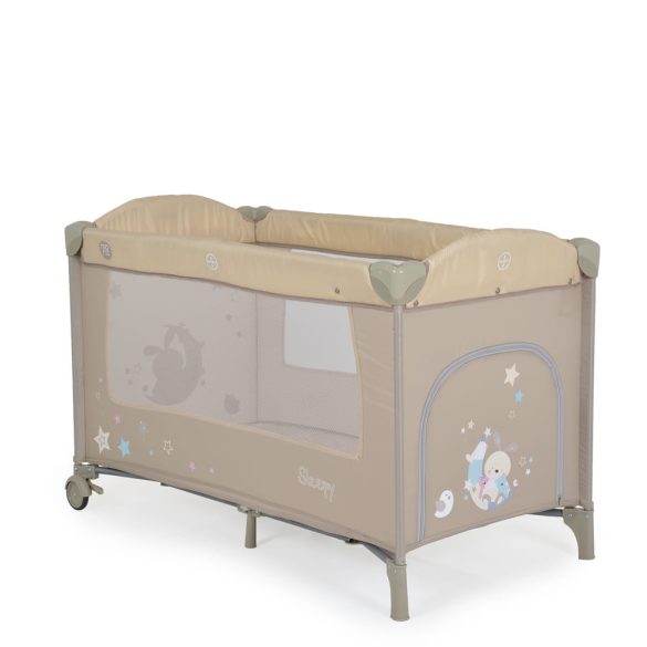 MONI Sleepy összecsukható luxus babaágy 2 szint bézs