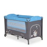 MONI Sleepy összecsukható luxus utazóágy 2 szint+pelenkázó+ játék kék