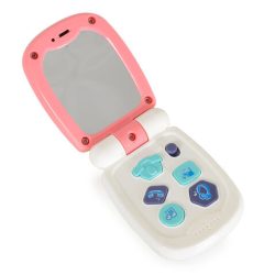   MONI TOYS műanyag baby kinyitható gombos telefon FEHÉR/PINK