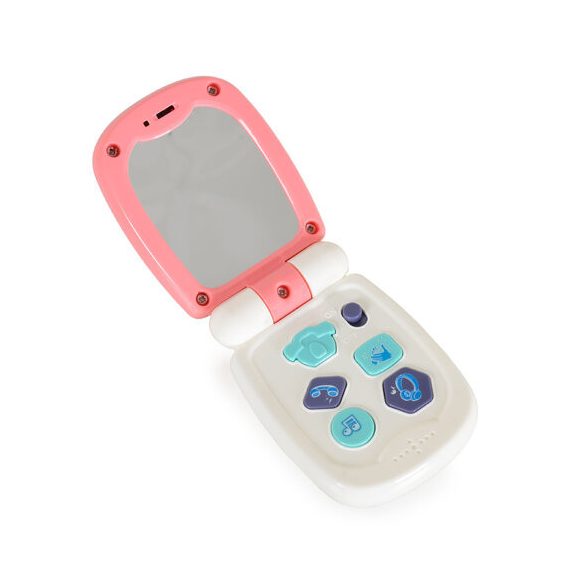 MONI TOYS műanyag baby kinyitható gombos telefon FEHÉR/PINK