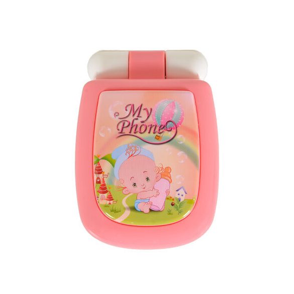 MONI TOYS műanyag baby kinyitható gombos telefon FEHÉR/PINK