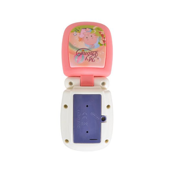 MONI TOYS műanyag baby kinyitható gombos telefon FEHÉR/PINK