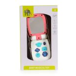 MONI TOYS műanyag baby kinyitható gombos telefon FEHÉR/PINK