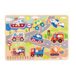TOOKY Toy fapuzzle járművek  -10dbos