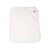 BALOO kapucnis törölköző/pamut maci füles fehér kifogó 70x90cm, szegés PINK 