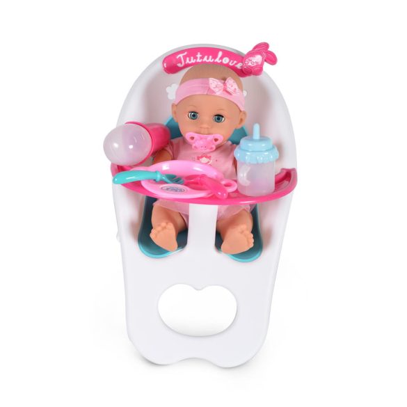 Baba 36 cm-es szett etetőszékkel, tányérral