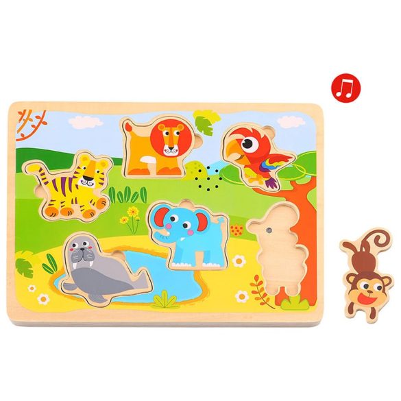TOOKY fapuzzle safari állatos hanggal 7 dbos