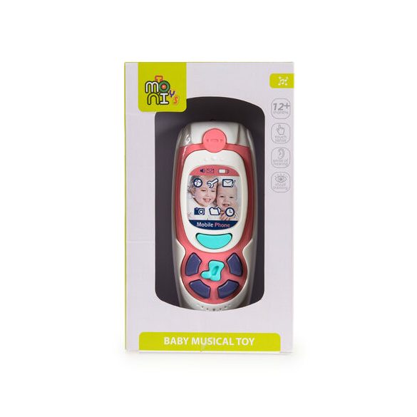 MONI TOYS műanyag baby telefon PINK