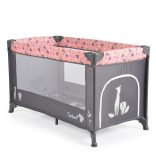 SAFARI utazóágy 1 szintes, zippes kibújóval, állatmintás PINK/rózsa