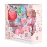 Moni Toys Baba 36 cmes pisilős baba szett pink