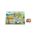 TOOKY Toy fapuzzle kirakó, forma illesztős közlekedés 9dbos