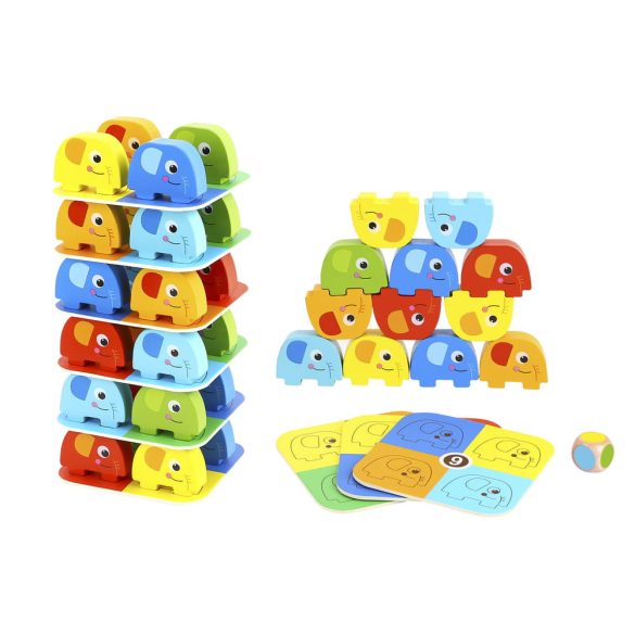 Tooky Toy 46 db-os egymásra rakható ELEFÁNTOK