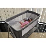 MONI Kalinihta újszülött babaágy önálló, 11 kg, 1 szint fehér láb grafit