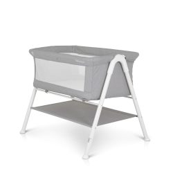 MONI Kalinihta újszülött babaágy önálló, 11 kg, 1 szint fehér láb szürke