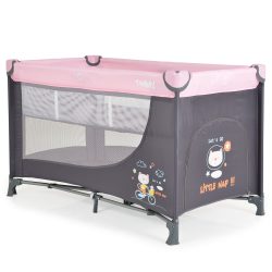 MONI Tommy összecsukható utazóágy 2 szintes, kibújós pink
