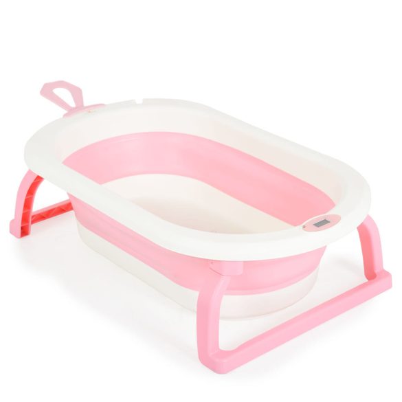 TERRA összecsukható kád digitális hőmérővel PINK