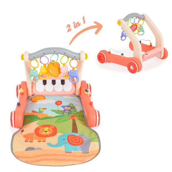 MONI MUSIC WALKER 2in1 járássegítő+játszószőnyeg PINK