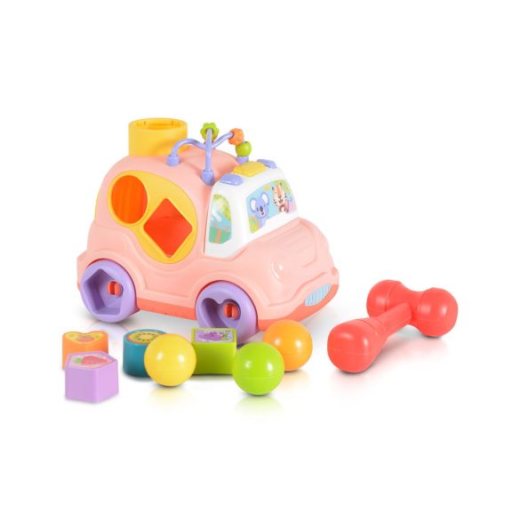 HUANGER Műanyag zenélő kisautó pink