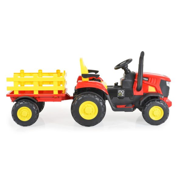 MONI BO Rancher elektromos traktor utánfutóval piros/sárga