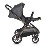iCLICK Babakocsi 2in1 szett 22kg, aluminium váz, fordítható ülés, autom. csukható SZÜRKE