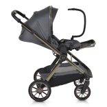 iCLICK Babakocsi 2in1 szett 22kg, aluminium váz, fordítható ülés, autom. csukható SZÜRKE