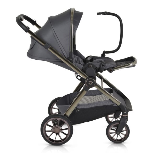 iCLICK Babakocsi 2in1 szett 22kg, aluminium váz, fordítható ülés, autom. csukható SZÜRKE
