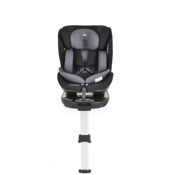 I-SMART autós ülés 40-150cm, I-SIZE támasztóláb, oldalvédelem, ISOFIX, okosgomb SZÜRKE