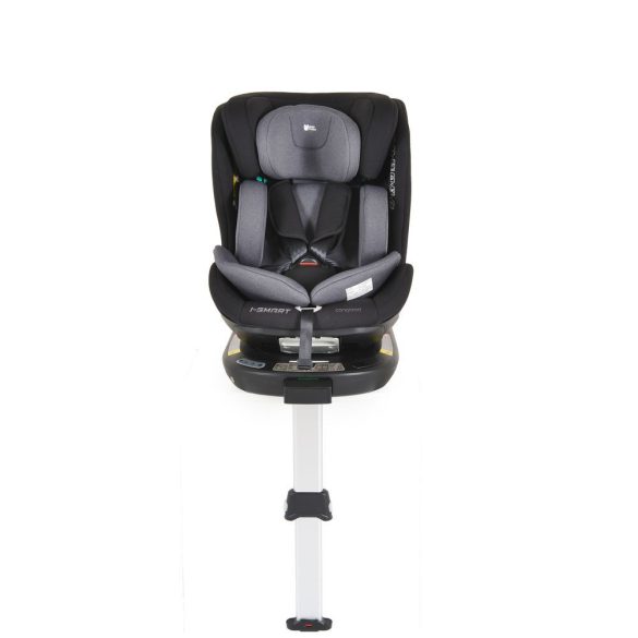 I-SMART autós ülés 40-150cm, I-SIZE támasztóláb, oldalvédelem, ISOFIX, okosgomb SZÜRKE