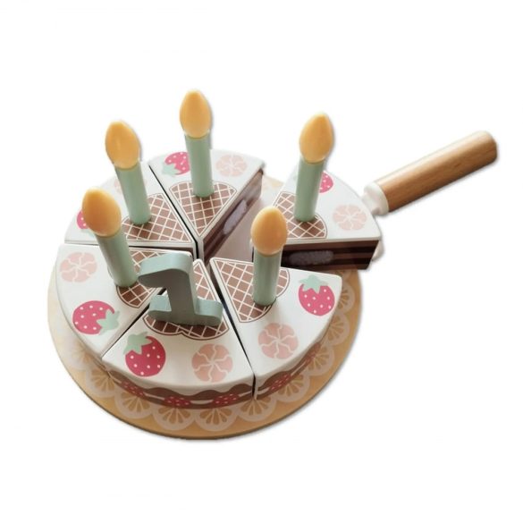 TOOKY Toy fajáték SZÜLINAPI torta szett PASZTEL színű