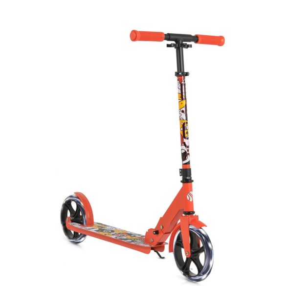 MONSTER roller 2 nagy kerekű, acélváz, 100 kg, 84-97cm-ig állítható PIROS