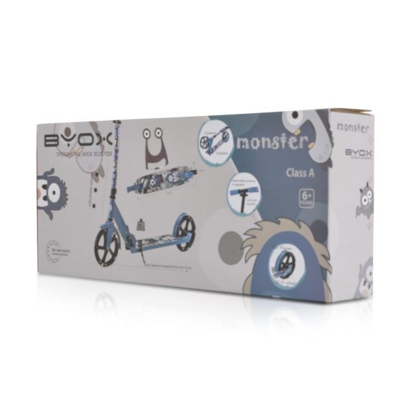 MONSTER roller 2 nagy kerekű, acélváz, 100 kg, 84-97cm-ig állítható PIROS