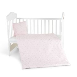 Nook 3 részes bébi ágynemű huzat garnitúra PINK CSILLAG