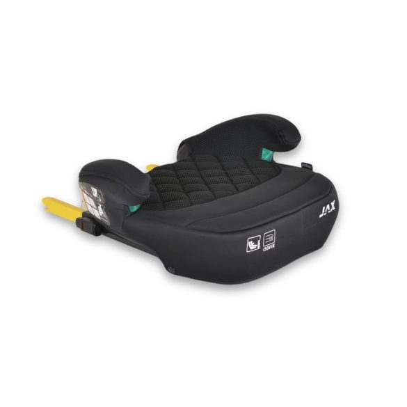 JAX autós ülésmagasító háttámlával 125-150cm rögzítő hevederrel, ISOFIX FEKETE