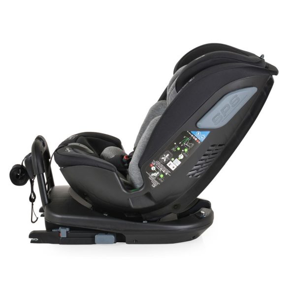 GRAVITY I-size autós ülés 40-150cm, SPS, forgatható talp, pamut huzat SZÜRKE