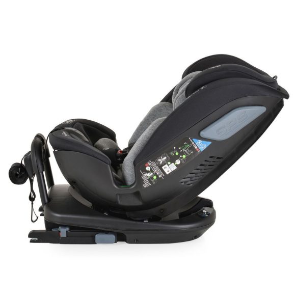 GRAVITY I-size autós ülés 40-150cm, SPS, forgatható talp, pamut huzat SZÜRKE