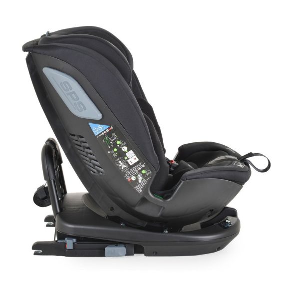 GRAVITY I-size autós ülés 40-150cm, SPS, forgatható talp, pamut huzat FEKETE