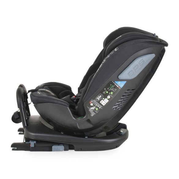 GRAVITY I-size autós ülés 40-150cm, SPS, forgatható talp, pamut huzat FEKETE