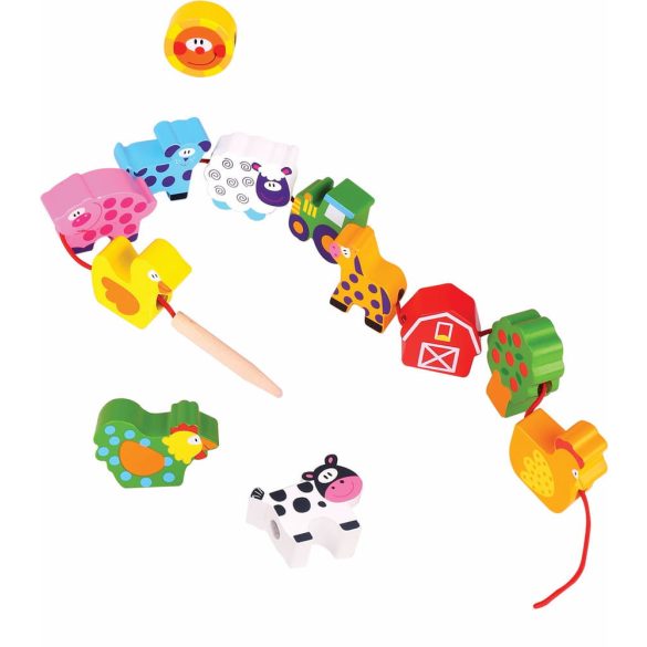Tooky Toy felfűzhető fajáték farm