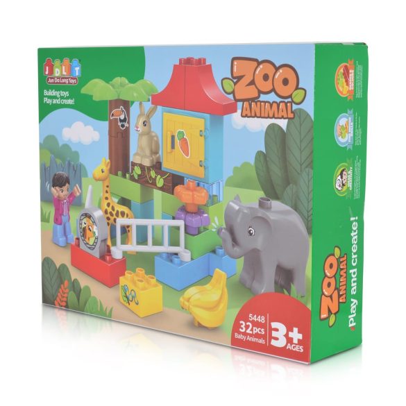 Építőjáték Zoo állatfigurákkal