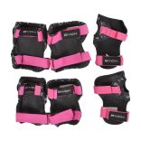 BICIKLIS védőfelszerelés DAZZLE, S méret, 25kg-ig, térd, könyök, kézvédő szett PINK