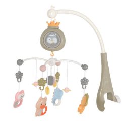   PENGUIN Bed bell zenélő forgó játék kiságyra fehér zajjal SZÜRKE