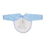 BEAR előke hosszú ujjal, macis mintával, pvc/textil KÉK