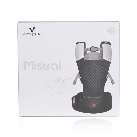 MISTRAL bébi hordozó 3 poziciós, ergonomikus, hálós FEKETE