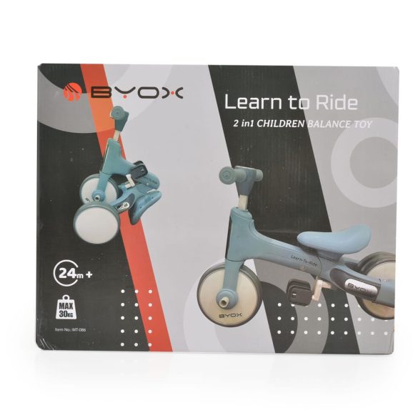 LEARN-to-Ride mini futóbicikli 3 kerekű tricikli, összecsukható PINK/rózsa