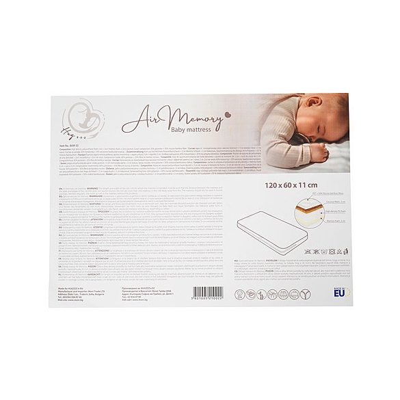 AIR MEMORY matrac 120x60cm 3 réteg, kókusz+szivacs+memóriahab FEHÉR